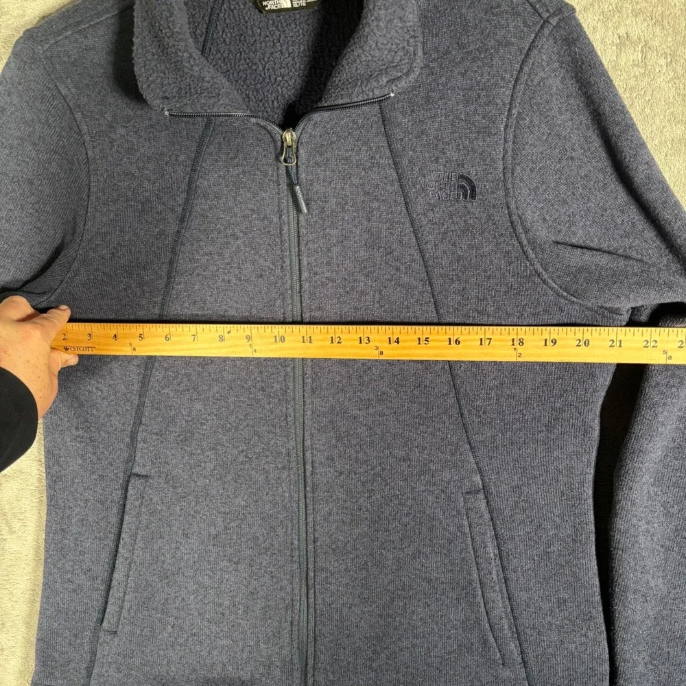 The North Face Womens XL Fleece Jacket‎ Navy Blue Full Zip Sherpa Lined Outdoor